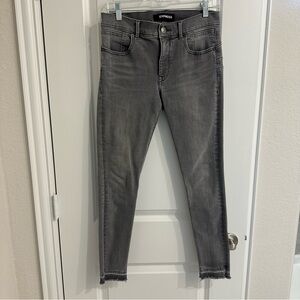 Express Gray Mid-Rise Ankle Jean Leggings